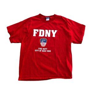 CITY OF NEW YORK FDNY Fire Dept T Shirt Men's XL Red Short Sleeve Offici…​
